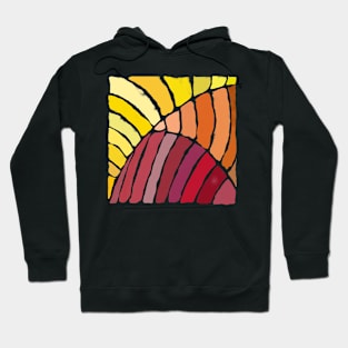 Tropic Tile Red Yellow and Orange Leaves Hoodie